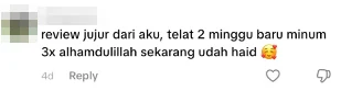 Tangkapan skrin ulasan asal daripada Komen TikTok, nama pembeli disamarkan
